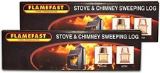 2 x Flamefast Stove & Chimney Sweeping Log Helps to Remove Soot Deposits