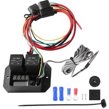Digital Radiator Fan Controller Switch Kit 12V and 24V, Adjustable Temperatur...