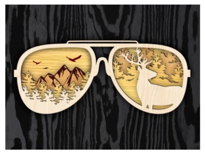 Lasercut Multilayer Sonnenbrille - DXF / SVG Datei - für Lightburn - Geschenk 
