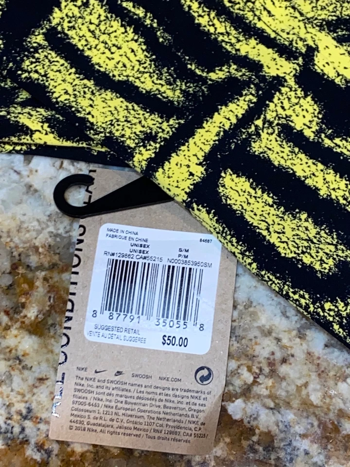 NIKE X ACG Printed Midweight Yellow Black Running Train Arm Sleeves Mens L / XL - Image 4 of 4