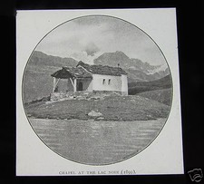 Glass Magic lantern slide CHAPEL AT LAC NOIR 1899 SWITZERLAND