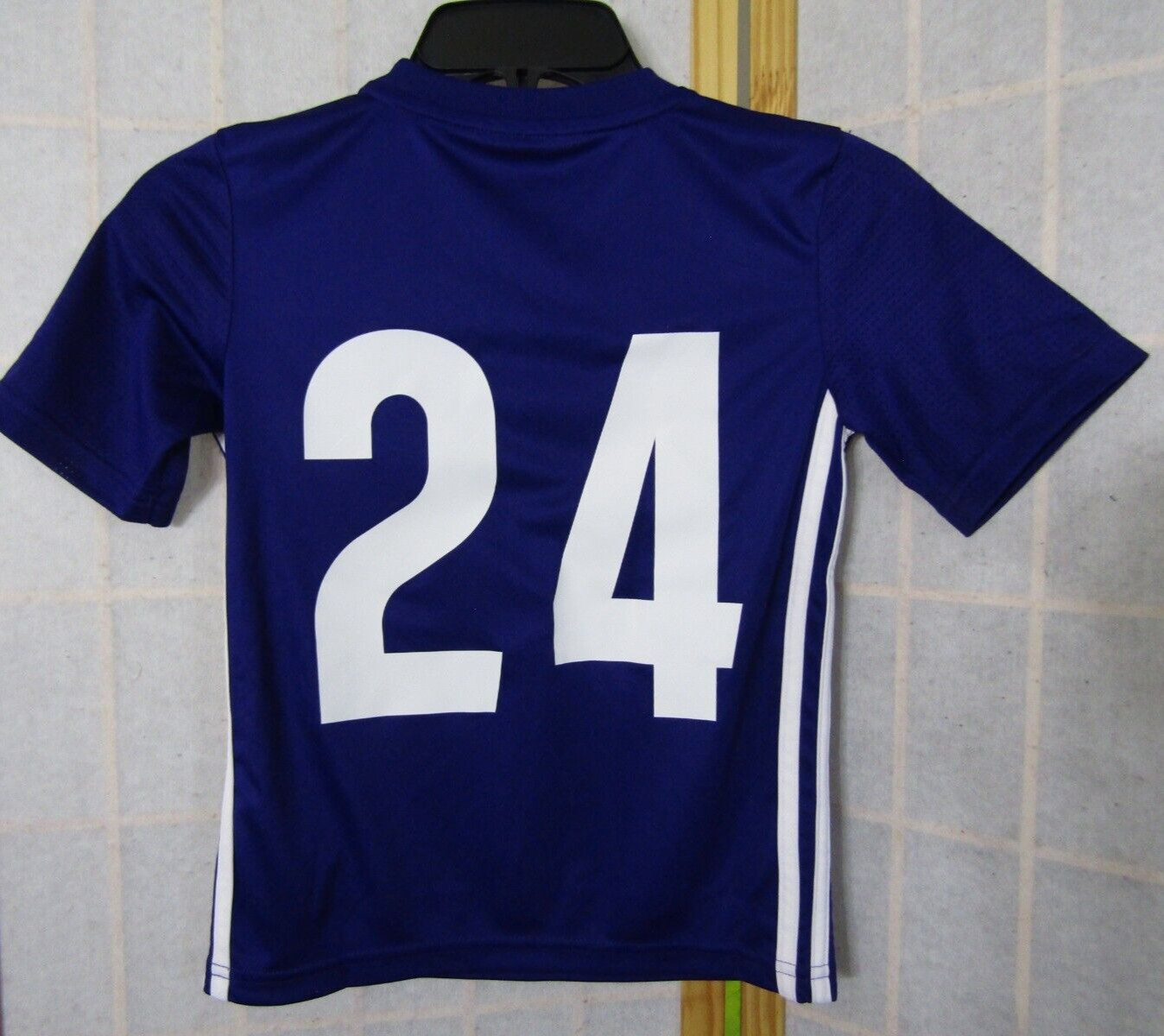 NIB adidas Tabela 23 Jersey Aeroready Logo Youth Sport Shirt SS Deep Purple XS thumbnail 3