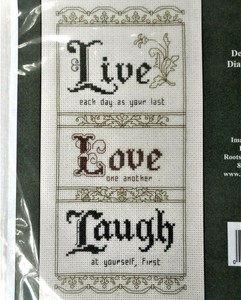 Details About Live Love Laugh Elegant Celtic Floral Vintage Sampler Counted Cross Stitch Kit - 