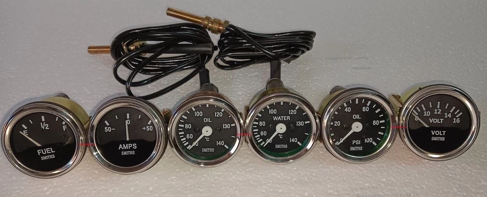 Smiths-52mm-Kit-Temp-Oil-Fuel-Oil Temp Gauge Volt +Amp Gauges - Image 3 of 3