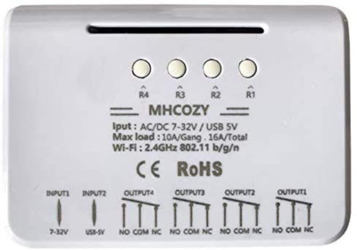 MHCOZY 4CH Wifi RF Wireless Switch Relay,Inching Self-Locking Interlock Mode,Fo