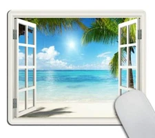 Mouse pad Beautiful Tropical Palms and Beach Nature Paradise Panoramic Pictur...
