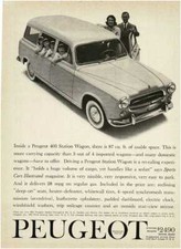 PEUGEOT 403 1960 Station Wagon Famille avec Fille Quadruplés Vintage Print Ad