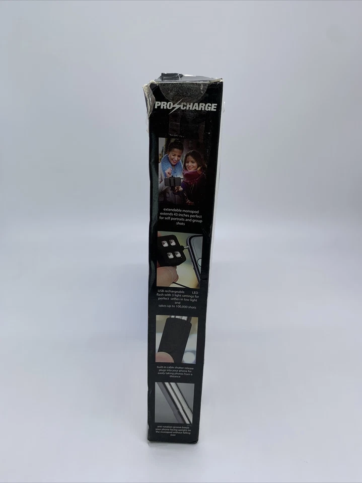 Pro Charge Selfie Stick For Smartphones W/ Built in Flash BLACK #9 - Image 4 of 4