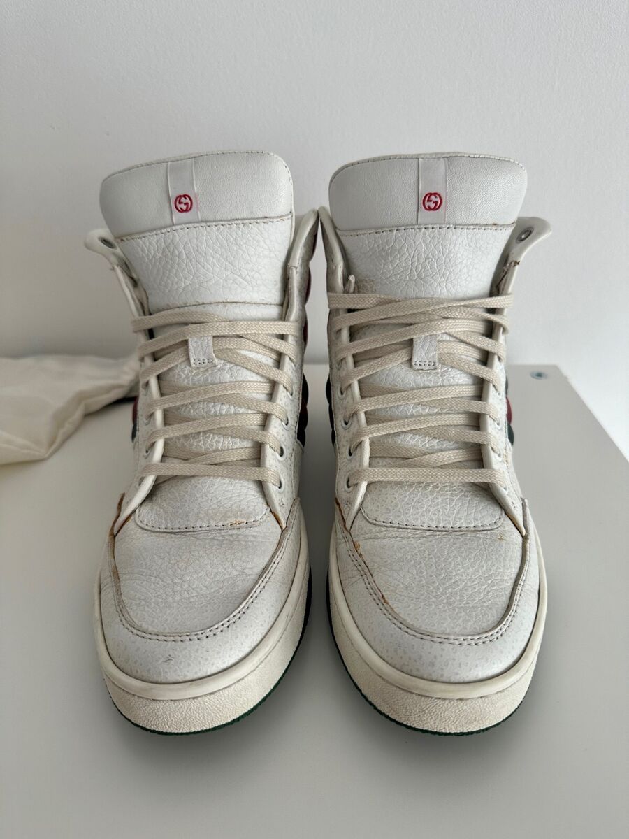 AUTH! GUCCI high top leather sneakers WEB 370504 | eBay AUTH! GUCCI high top leather sneakers WEB 370504 | eBay