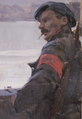 Pintura al óleo soviética ucraniana de la URSS Lenin Dzerzhinsky pueblo realismo trabajador - Imagen 4 de 12