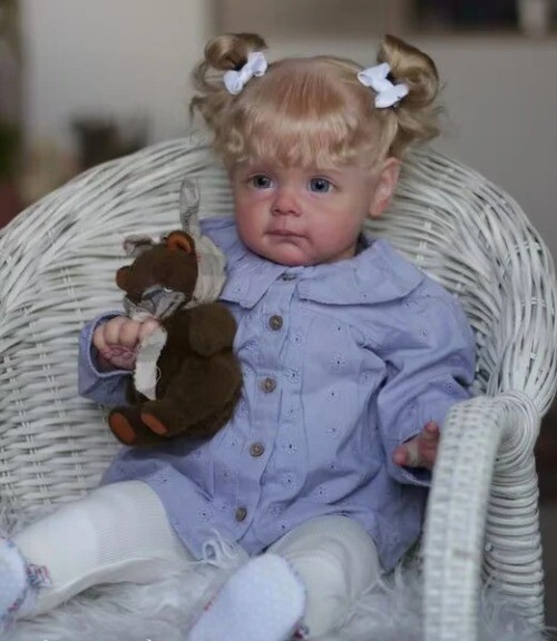 24inch Artist Finished Reborn Baby Doll Maggie With Hand-Rooted