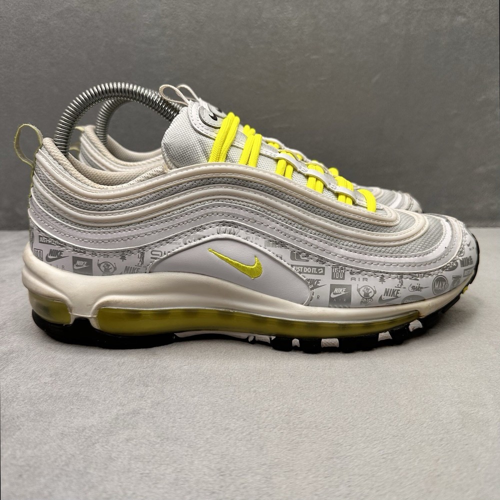 Nike Air Max 97 White Volt Size 7Y Womens 8.5 Athletic Shoes Just Do It
