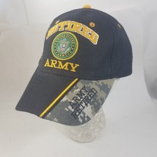Officially Licensed Army Vet Veteran Retired ARMY Emblem Black SHADOW Cap Hat