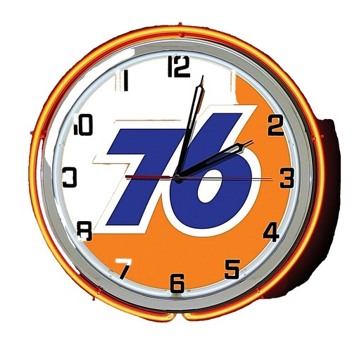 Union 76 Gasoline Orange Round Metal Sign Tin Vintage Gas Oil