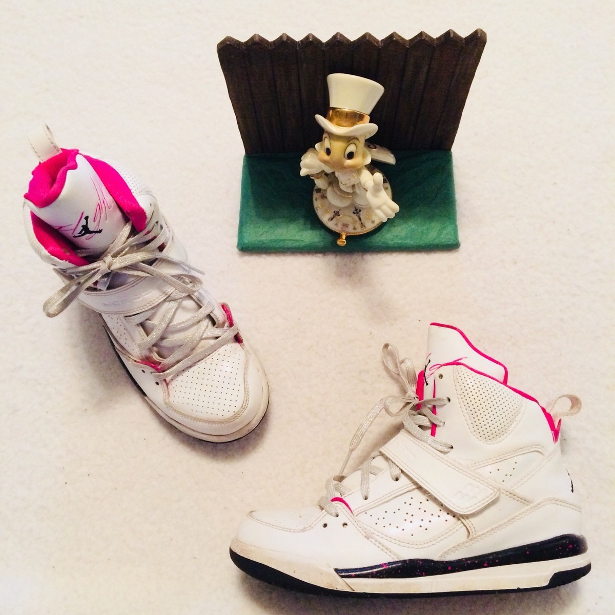Girls Nike Air Jordan Flight 45 White Vivid Pink Black 524863