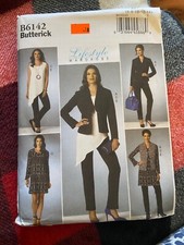 BUTTERICK PATTERN 6142 DRESS JACKET PANTS TOP MISSES SIZES 6 8 10 12 14 UNCUT