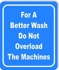 For better wash do not overload blue Aluminum Composite Sign