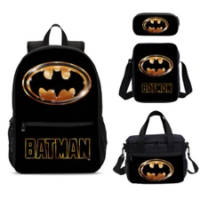 Batman Logo Comic Superhero Kids School Backpacks Cooler Lunch Bag Pen Case Lot