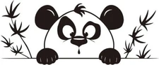 Adorable Panda & Bambo Black Vinyl Decal Car Truck Window Laptop Tablet Tumbler