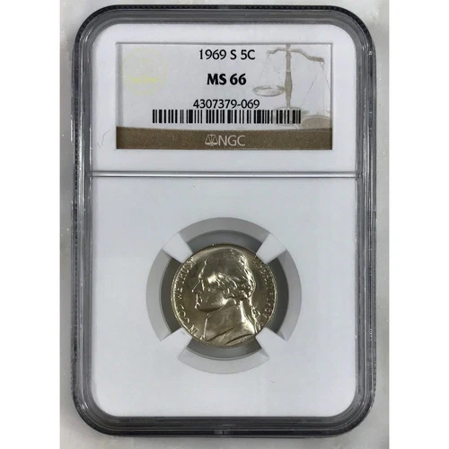 1969 S Jefferson Nickel NGC MS66 #906999