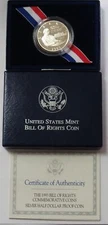 1993 S BILL OF RIGHTS PROOF 50c COMMEMORATIVE COIN BOX COA OGP