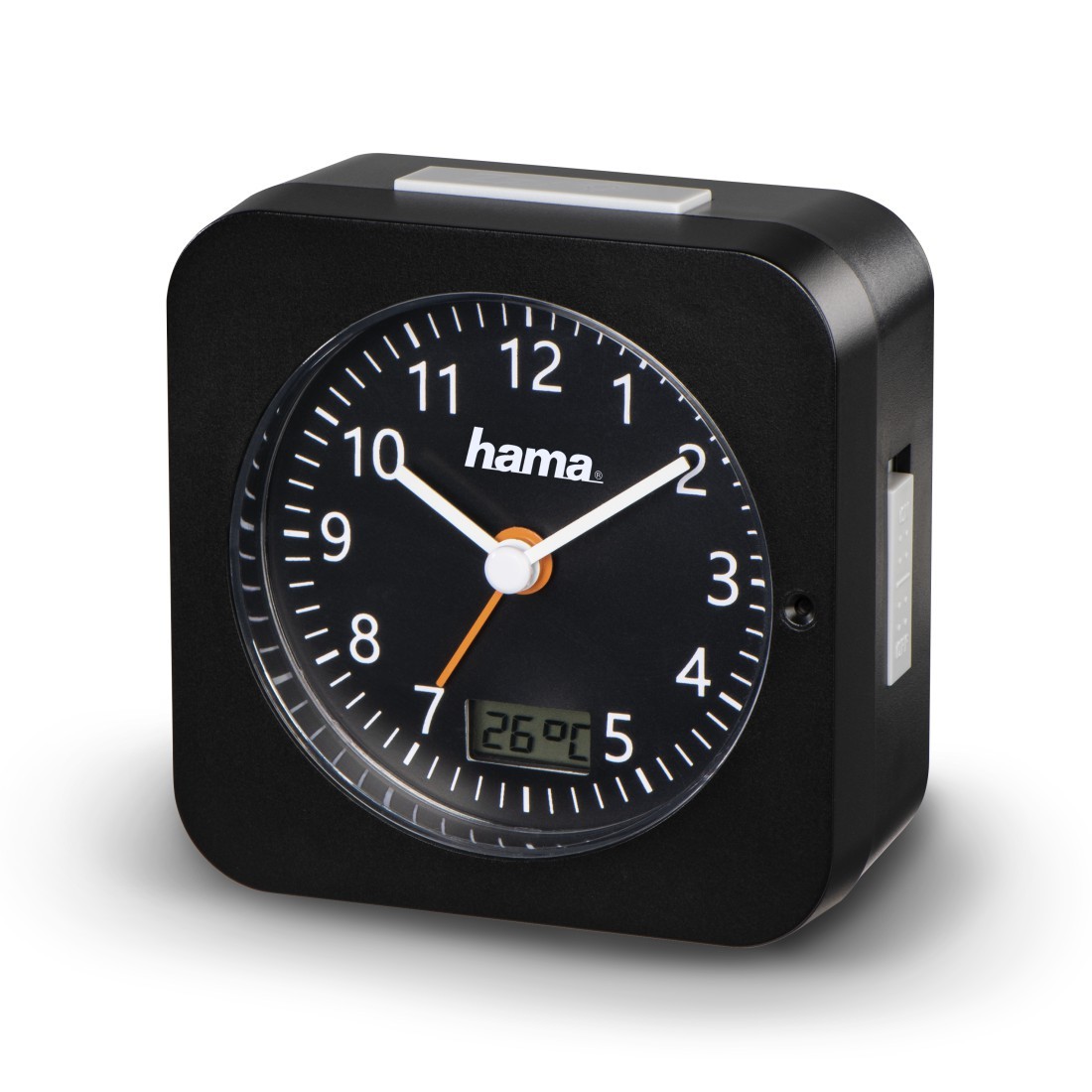 Réveil radio-piloté Multi noir à double alarme et grand écran LCD