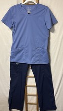 Scrub Set Size Small Cherokee Workwear Revolution Women  s Blue Two Pocket