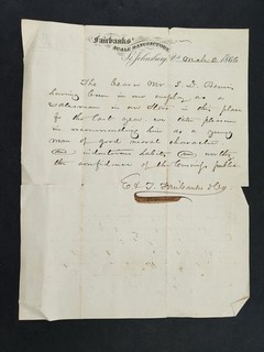 1866 antique FAIRBANKS SCALE MANUFACTORY st johnsbury vt LETTERHEAD letter