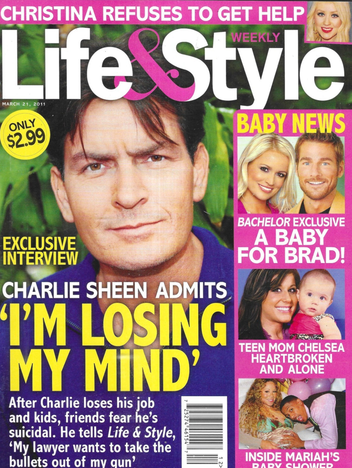 Life And Style Magazine Charlie Sheen Christina Aguilera Jennifer Lopez 2011