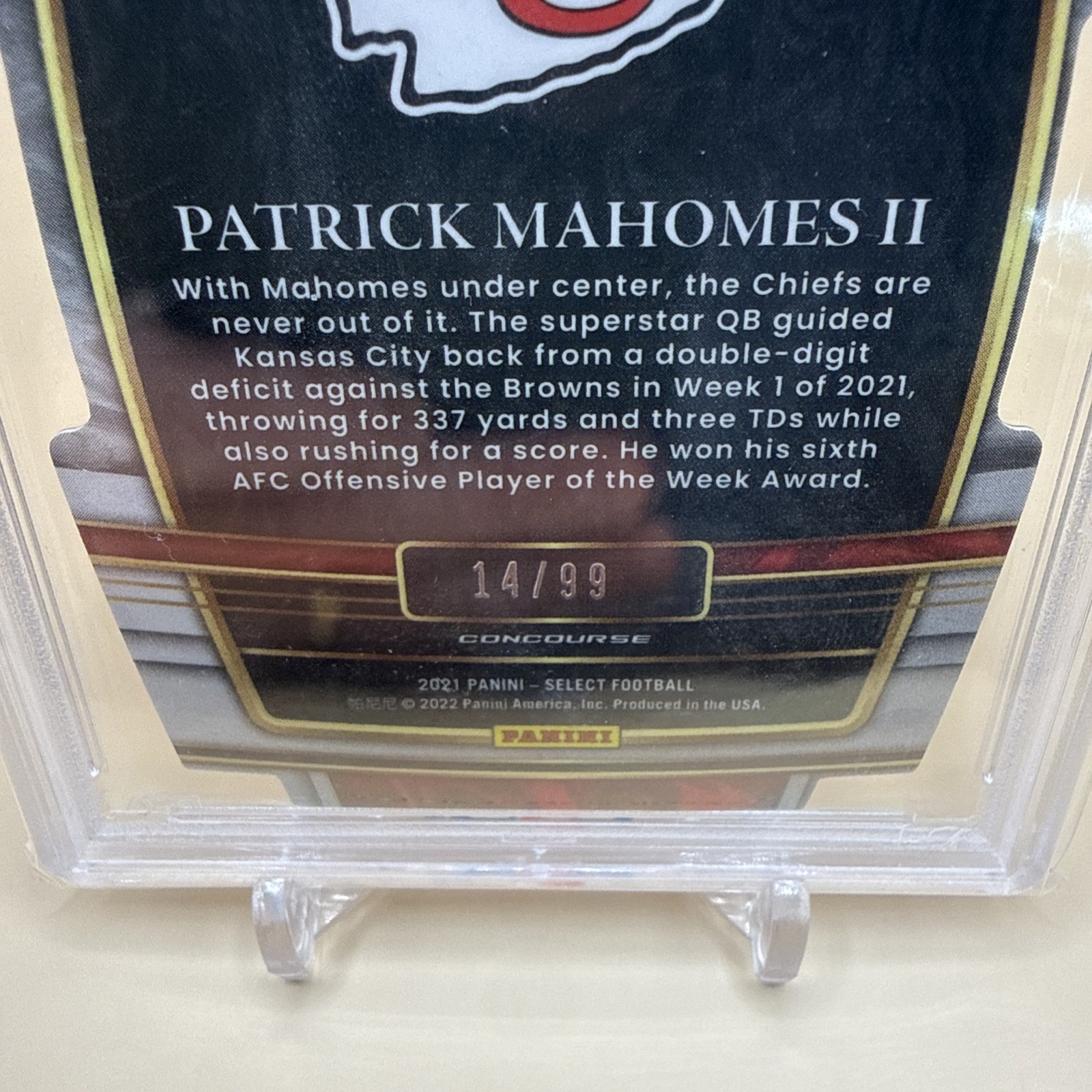 2021 Select Patrick Mahomes II #2 Die-Cut White Prizm  /99 PSA 9 🐐🚨 view 3