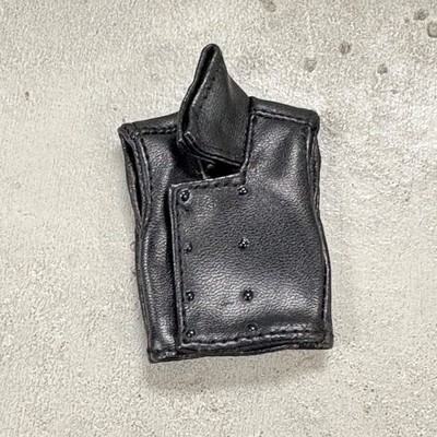 PB-SPD-VST: 1/12 Spiderman Noir Style black faux leather vest for 6'' slim figure