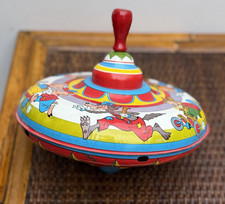 Ohio Art Vintage 1950 Three Little Pigs Tin Whistling Spinning Top Toy