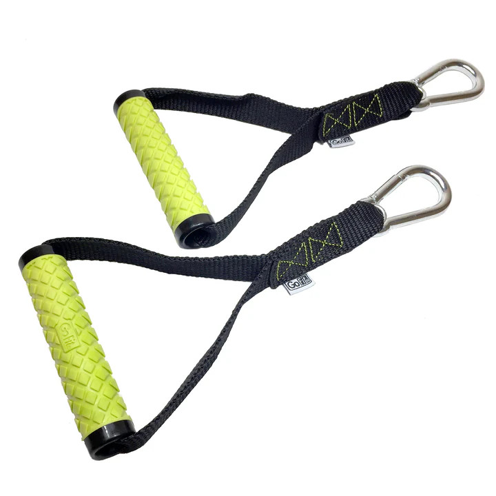 GoFit Pro Power Handles for Band Workouts (Green/Yellow )