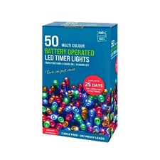 Image of Festive Magic LED Timer Lights 50–400L Battery Operated Multi/Blue/White