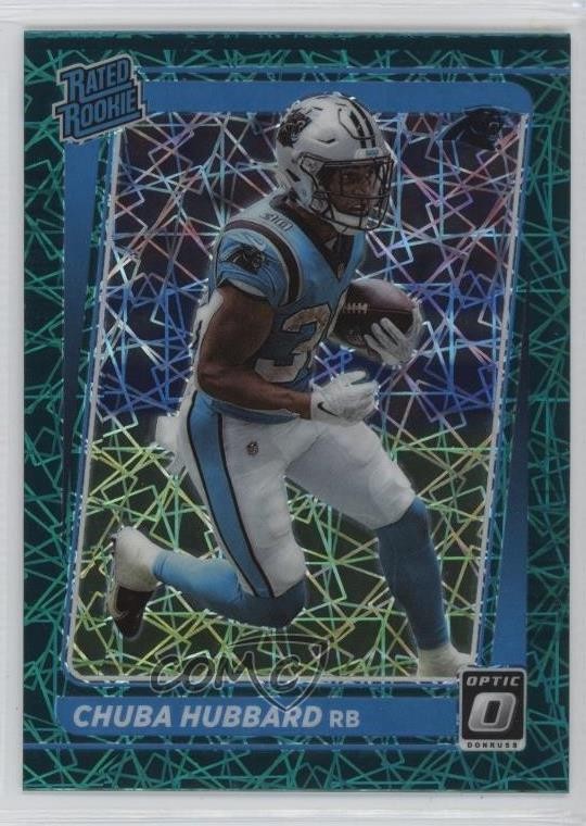 2021 Donruss Optic Rated Green Velocity Prizm Chuba Hubbard #225 Rookie RC 1p8j