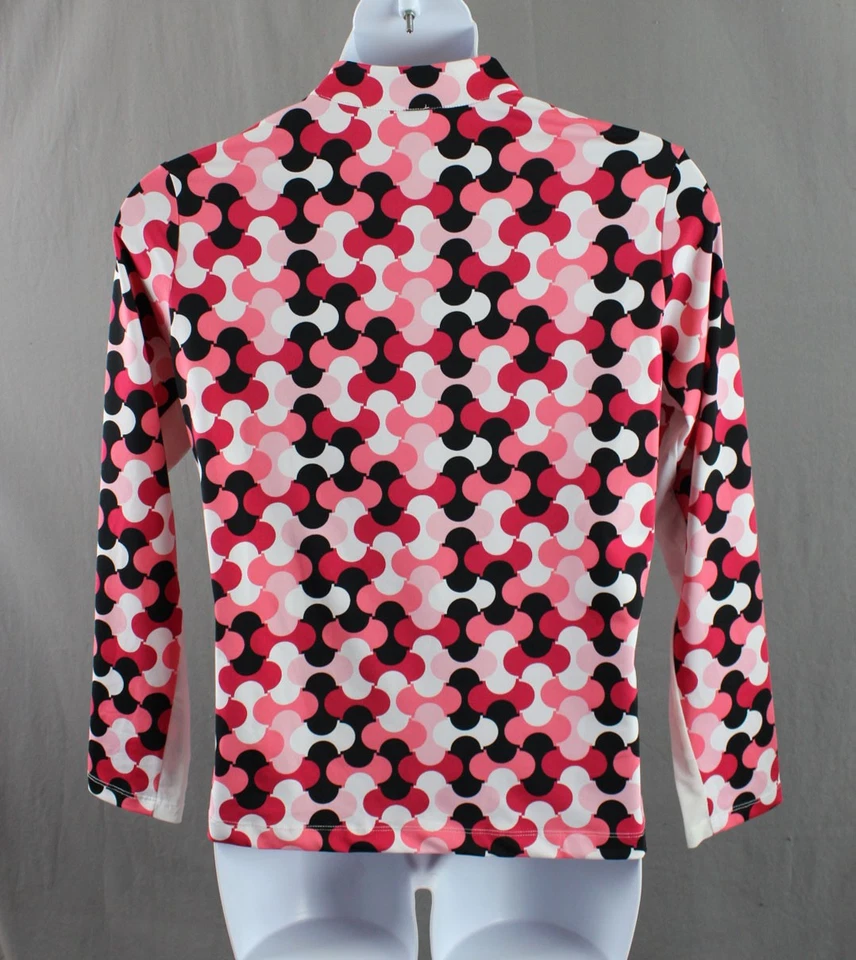 Blusa feminina cauda nova com etiquetas preta branca vermelha laranja 1/4 zíper manga comprida GG - Imagem 2 de 4