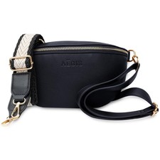 RFID Crossbody Bags for Women, Anti-Theft Sling Bag 4 x 12 x 6 inches, Black