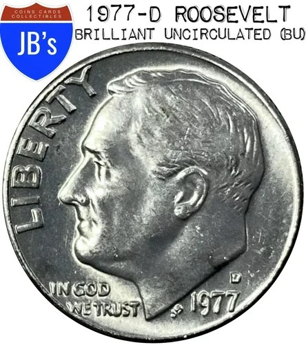 1977-D Roosevelt Dime 10c - BRILLIANT UNCIRCULATED (BU)