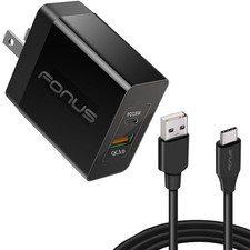 36W PD Home Charger Fast Type-C 6ft Long Cable USB-C Power Cord for Tablets