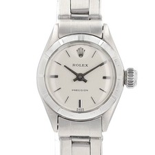 Vintage Rolex Oyster 6523 Silver Dial Engine Turned Bezel Oyster 22.5mm Band