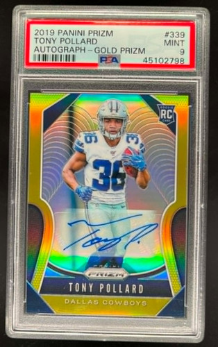2019 PANINI PRIZM TONY POLLARD RC ROOKIE AUTO GOLD PRIZM #D 04/10 PSA 9 MINT