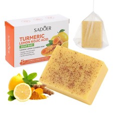 Lemon Turmeric Soap Bar for Face and Body with turmeric Extract Deep Cleansing