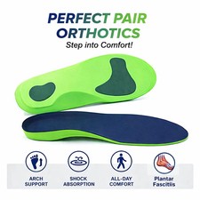 Orthotic Insoles for Arch Support Plantar Fasciitis Flat Feet & Heel Pain | 3-12