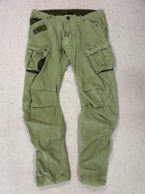G-Star RAW Rovic 3D Cargo Pants Mens 36x31 Green Loose Tapered Motor Motorcycle