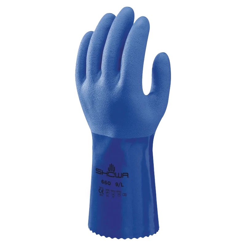 Showa 660 PVC öl- und chemikalienbeständiger Griff Sicherheitshandschuh - Bild 2 von 4