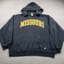 Missouri Hoodie Sweatshirt Mens XL Black NCAA Football Russell Athletic