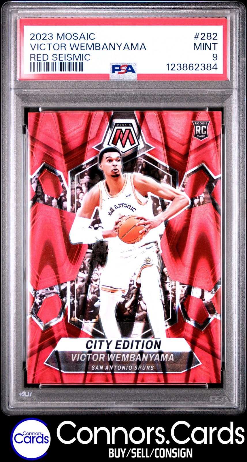 Victor Wembanyama PSA 9 2023-24 Panini Mosaic #282 Red Seismic /299