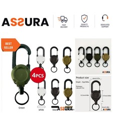 Retractable Badge Reel Keychain with Carabiner Clip Heavy Duty Key Chain