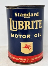 Vintage Mobil Lubrite Oil Can Socony-Vacuum Oil Company Pegasus