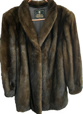 Vintage American Fur Awards Dark Brown Mink Mid-Length Stroller S/M-Great Cond